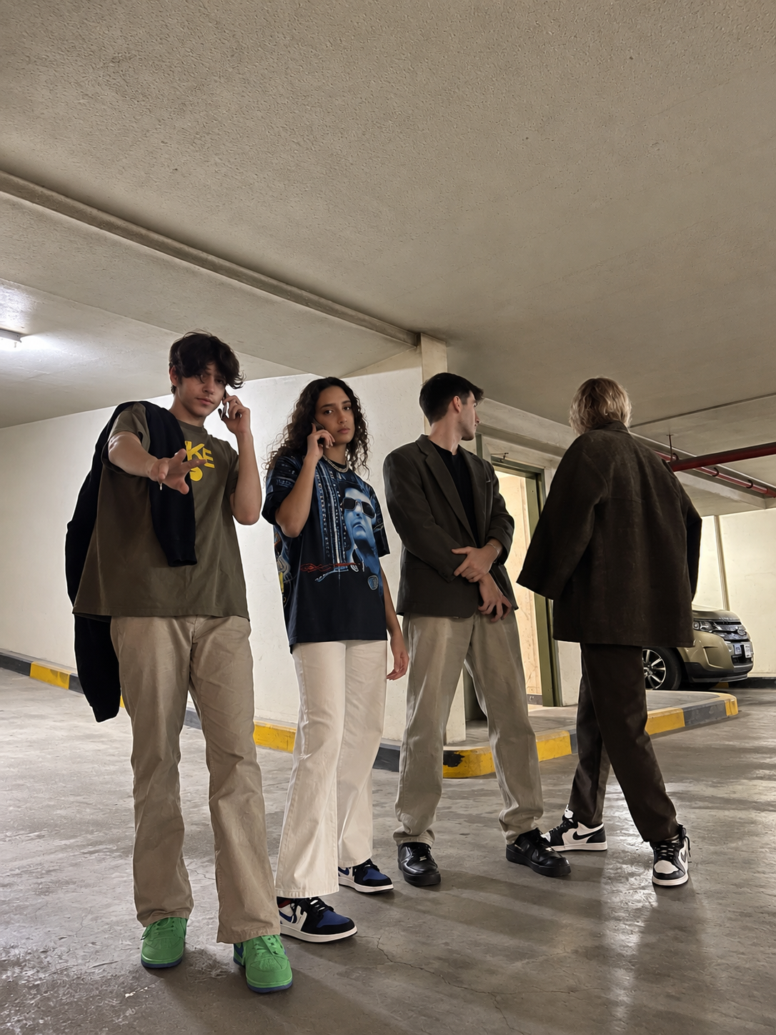 808 — group frame in the car park
