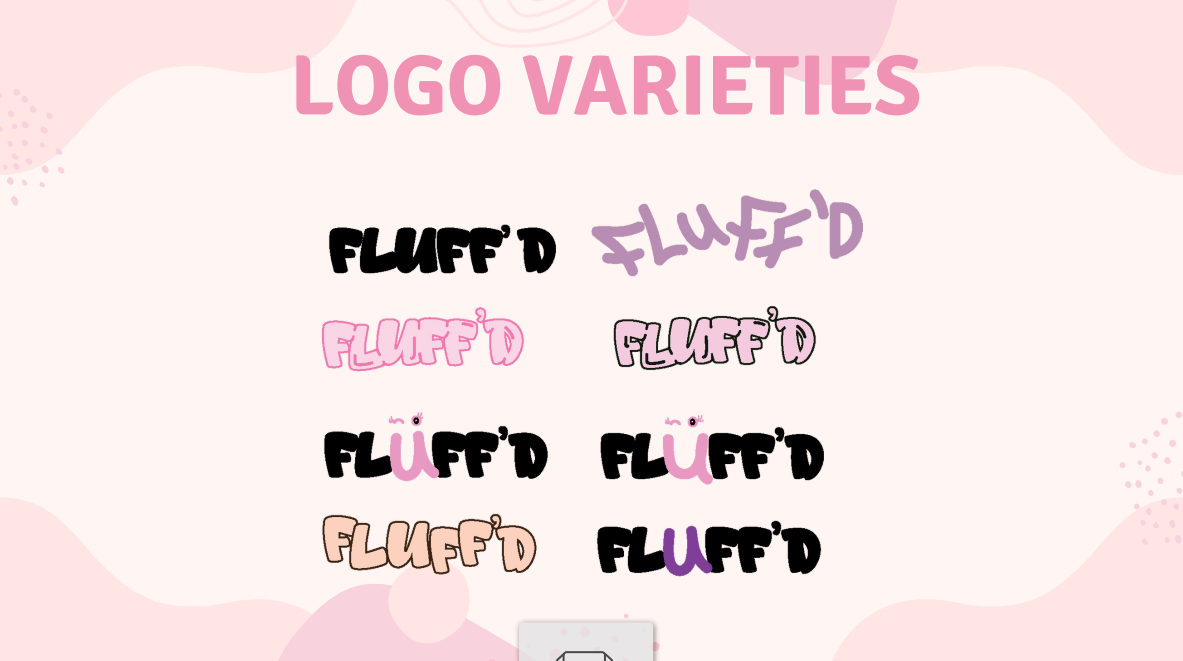 FLUFF'D process — logo variety exploration